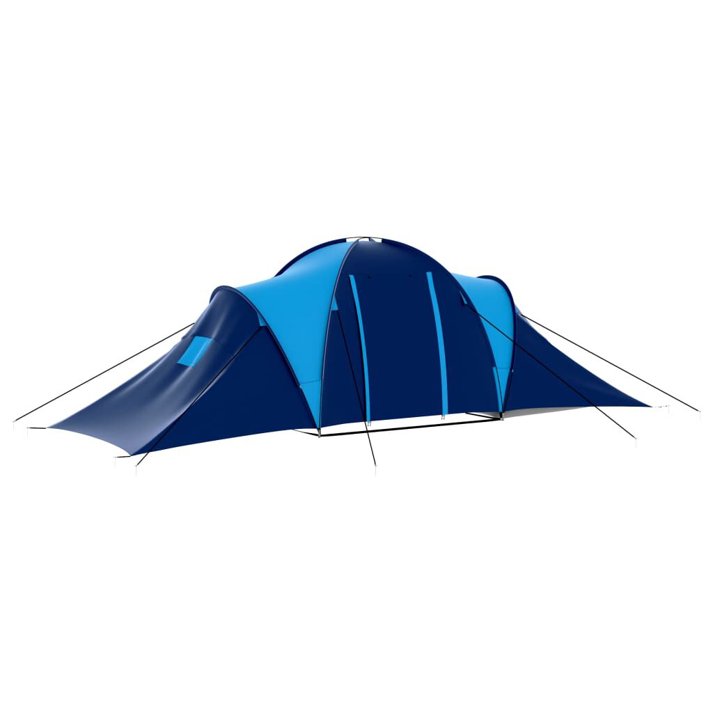 vidaXL Camping Tent Polyester 9 Persons Blue-dark Blue