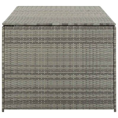 vidaXL Garden Storage Box Poly Rattan 180x90x70 cm Grey, grey vidaXL Garden Storage Box Poly Rattan 180x90x70 cm Grey