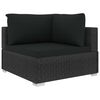 vidaXL 5 Piece Garden Lounge Set with Cushions Poly Rattan Black