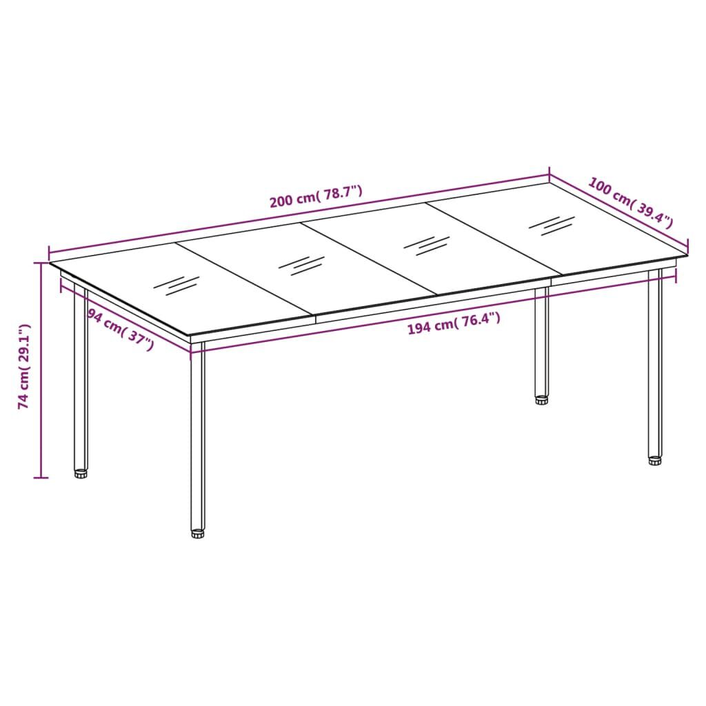 vidaXL 7 Piece Garden Dining Set Grey