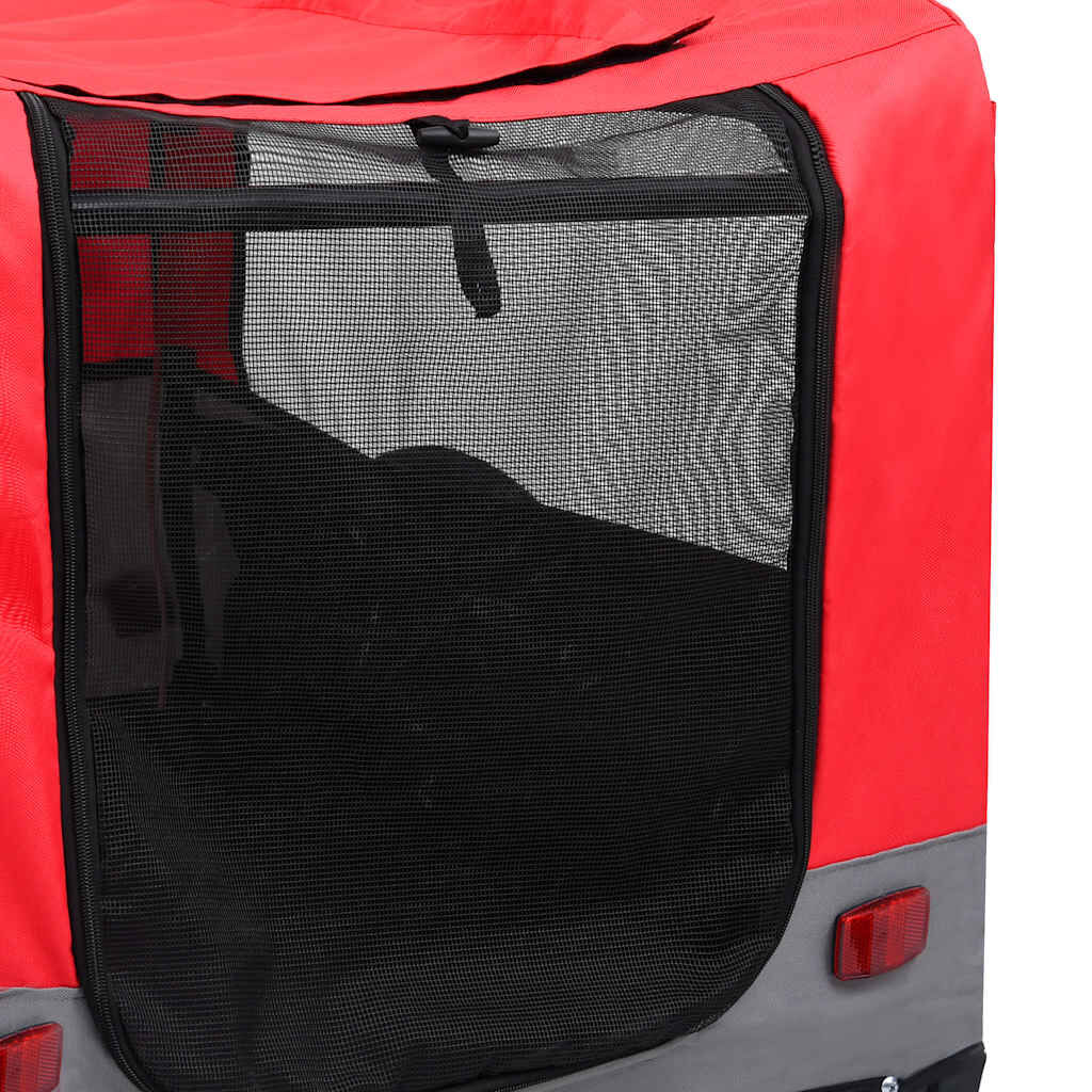 vidaXL 2-in-1 Pet Bike Trailer & Jogging Stroller Red and Grey