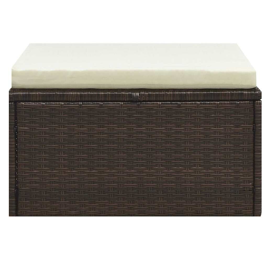 vidaXL 5 Piece Garden Lounge Set with Cushions Poly Rattan Brown