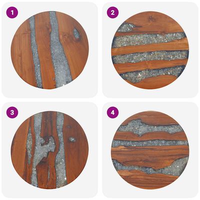 vidaXL Coffee Table Teak Resin 60 cm,  vidaXL Coffee Table Teak Resin 60 cm