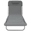 vidaXL Folding Sun Loungers 2 pcs Grey Textilene and Steel