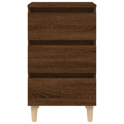 vidaXL Bed Cabinet with Solid Wood Legs Brown Oak 40x35x69 cm, brown oak vidaXL Bed Cabinet with Solid Wood Legs Brown Oak 40x35x69 cm