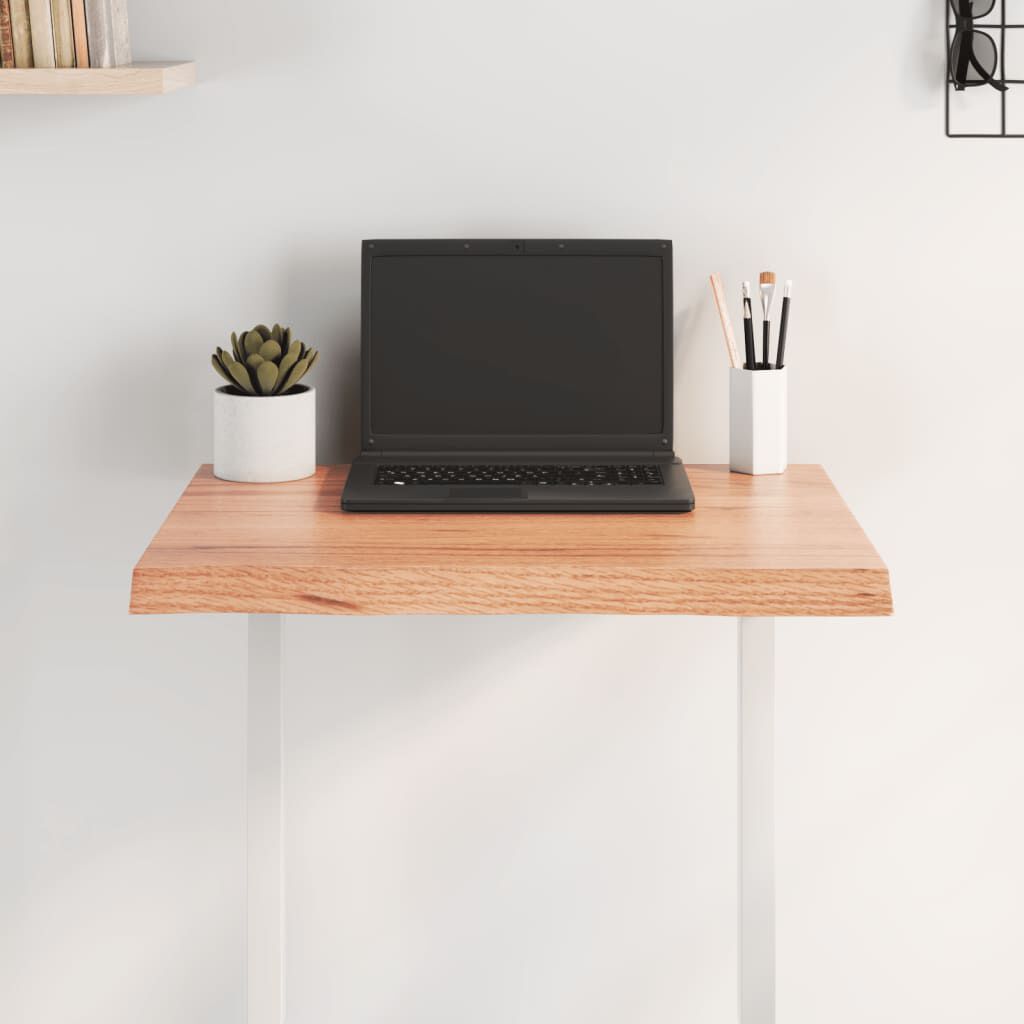 vidaXL Table Top Light Brown 60x50x(2-4) cm Treated Solid Wood Live Edge