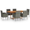 vidaXL 7 Piece Garden Dining Set Poly Rattan Anthracite