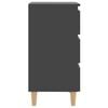 vidaXL Bed Cabinets with Solid Wood Legs 2 pcs Grey 40x35x69 cm