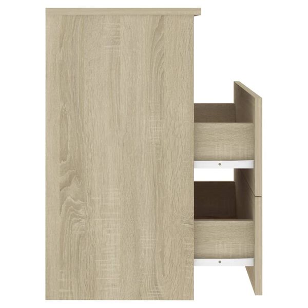 vidaXL Bed Cabinet Sonoma Oak 50x32x60 cm