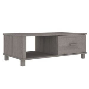 vidaXL Coffee Table HAMAR Light Grey 100x55x35 cm Solid Wood Pine