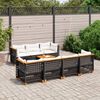 vidaXL 8 Piece Garden Sofa Set with Cushions Black Poly Rattan