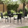 vidaXL Stackable Outdoor Chairs 4 pcs Poly Rattan Black