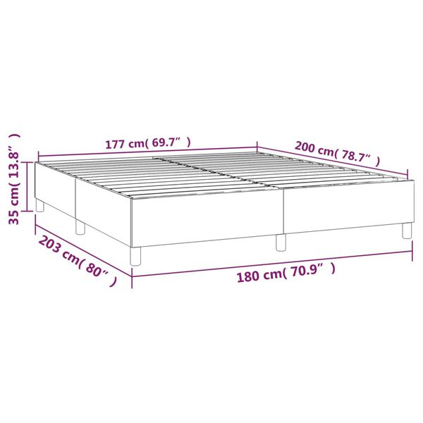 vidaXL Bed Frame without Mattress Dark Grey 180x200 cm Super King Velvet