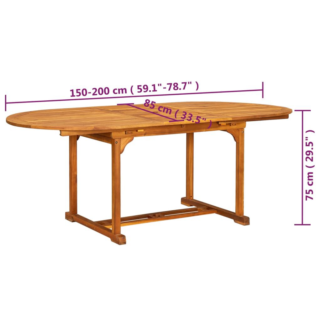 vidaXL 7 Piece Outdoor Dining Set Solid Acacia Wood