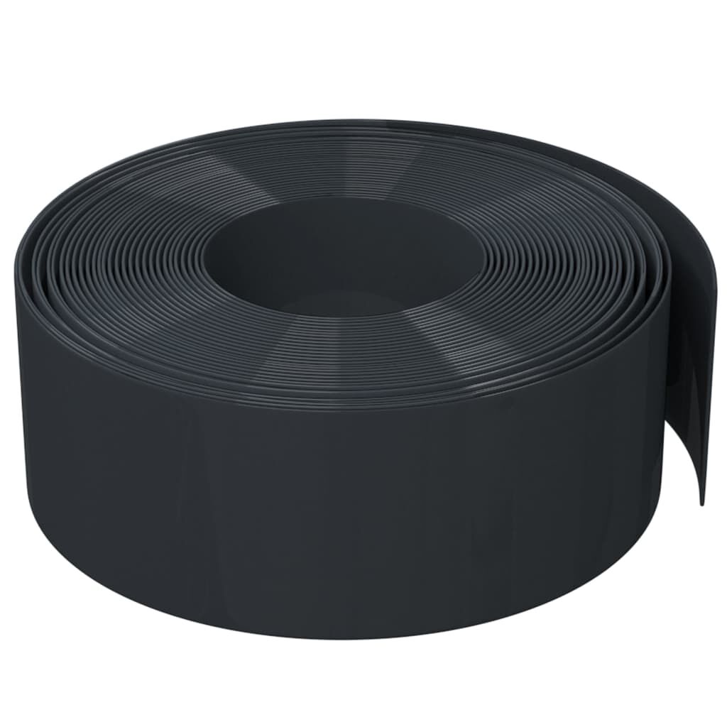 vidaXL Garden Edgings 2 pcs Black 10 m 20 cm Polyethylene