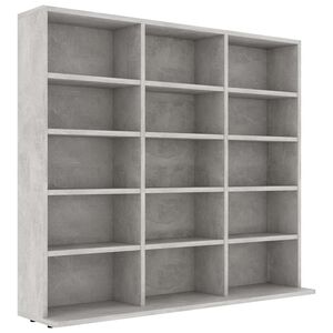 vidaXL CD Cabinet Concrete Grey 100x23x89,5 cm Engineered Wood