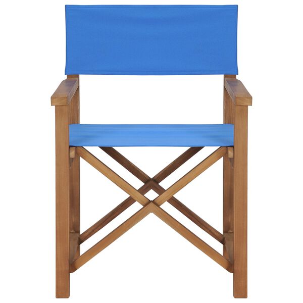 vidaXL Director's Chair Solid Teak Wood Blue