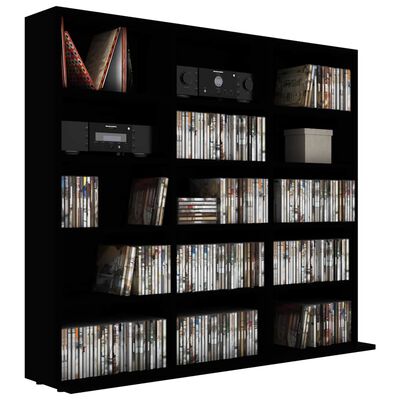 vidaXL CD Cabinet Black 100x23x89.5 cm Engineered Wood, black vidaXL CD Cabinet Black 100x23x89.5 cm Engineered Wood