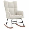 vidaXL Rocking Chair with a Stool Cream White Velvet