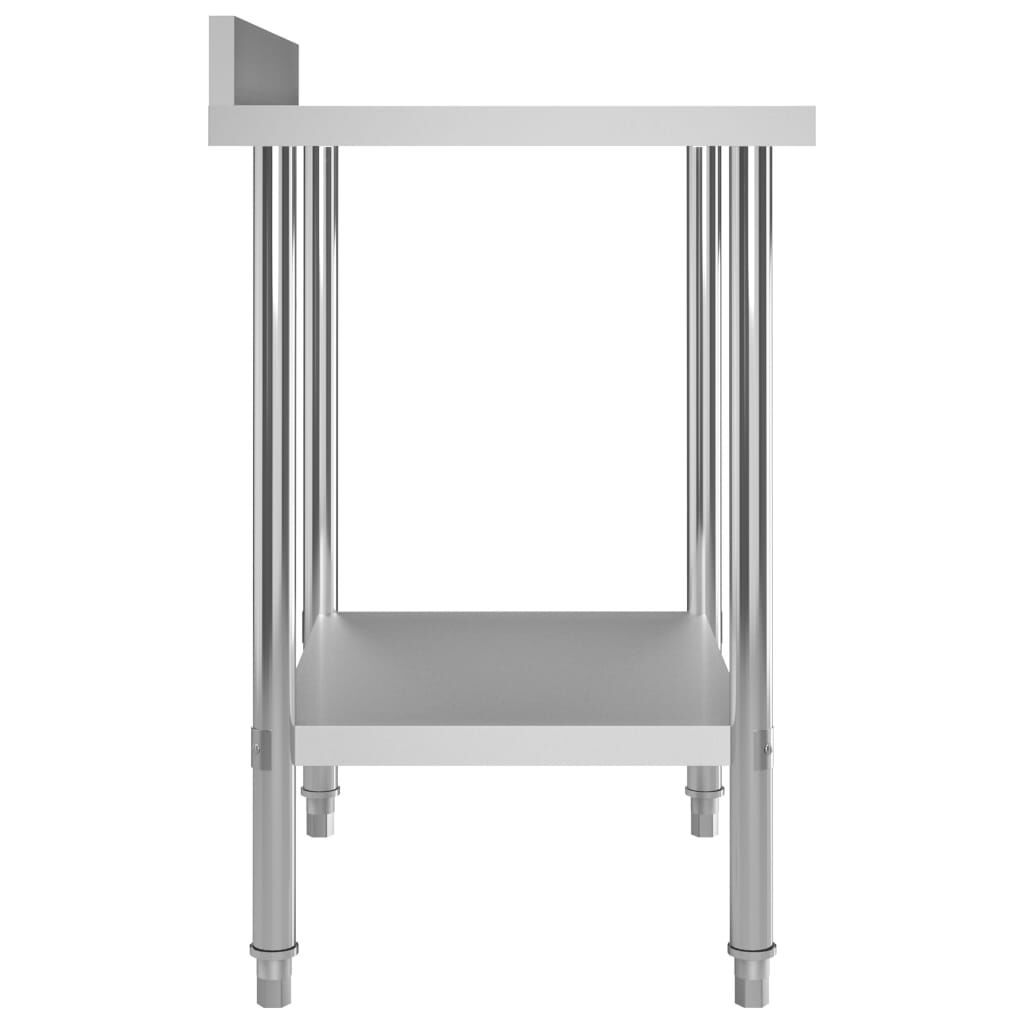 vidaXL Kitchen Work Table with Backsplash 80x60x93 cm Stainless Steel
