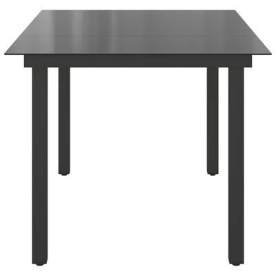 vidaXL Garden Table Black 150x90x74 cm Aluminium and Glass,  vidaXL Garden Table Black 150x90x74 cm Aluminium and Glass
