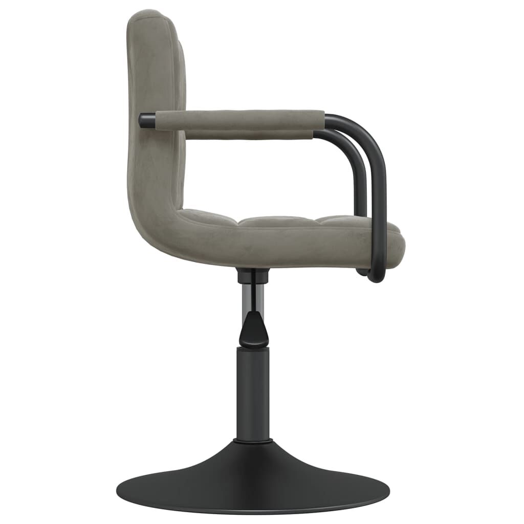 vidaXL Swivel Dining Chairs 4 pcs Light Grey Velvet