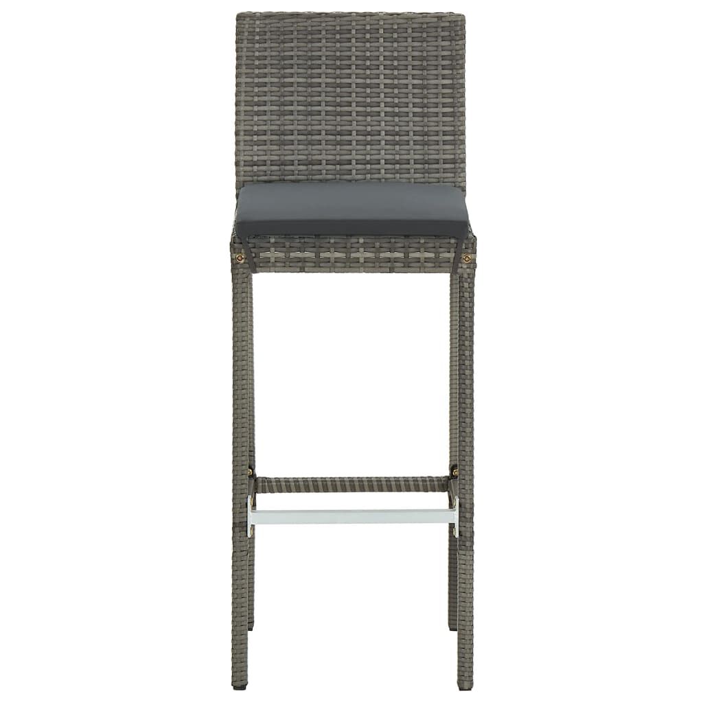 vidaXL 5 Piece Garden Bar Set Grey Solid Wood Acacia and Poly Rattan