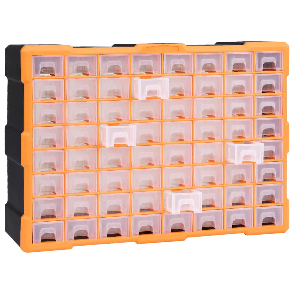 vidaXL Multi-drawer Organiser with 64 Drawers 52x16x37.5 cm