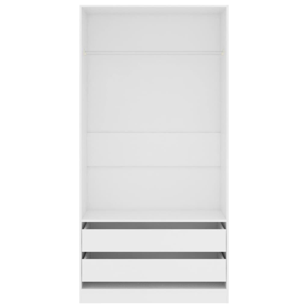 vidaXL Wardrobe White 100x50x200 cm Engineered Wood