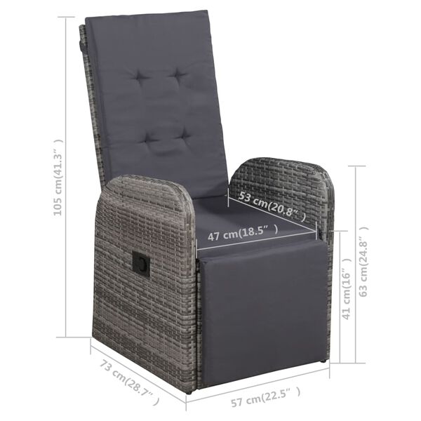 vidaXL 5 Piece Garden Dining Set Grey