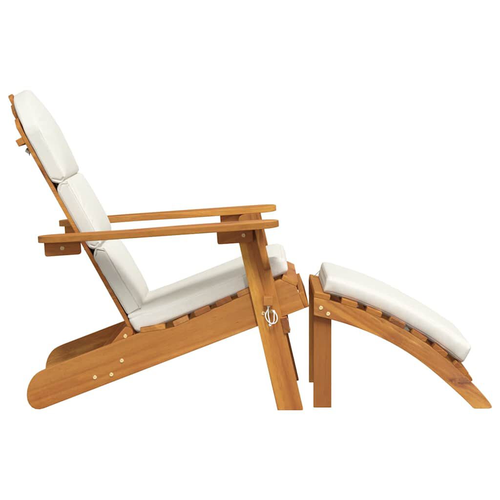 vidaXL Adirondack Garden Chair with Footrest Solid Wood Acacia