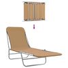 vidaXL Folding Sun Loungers 2 pcs Steel and Fabric Taupe