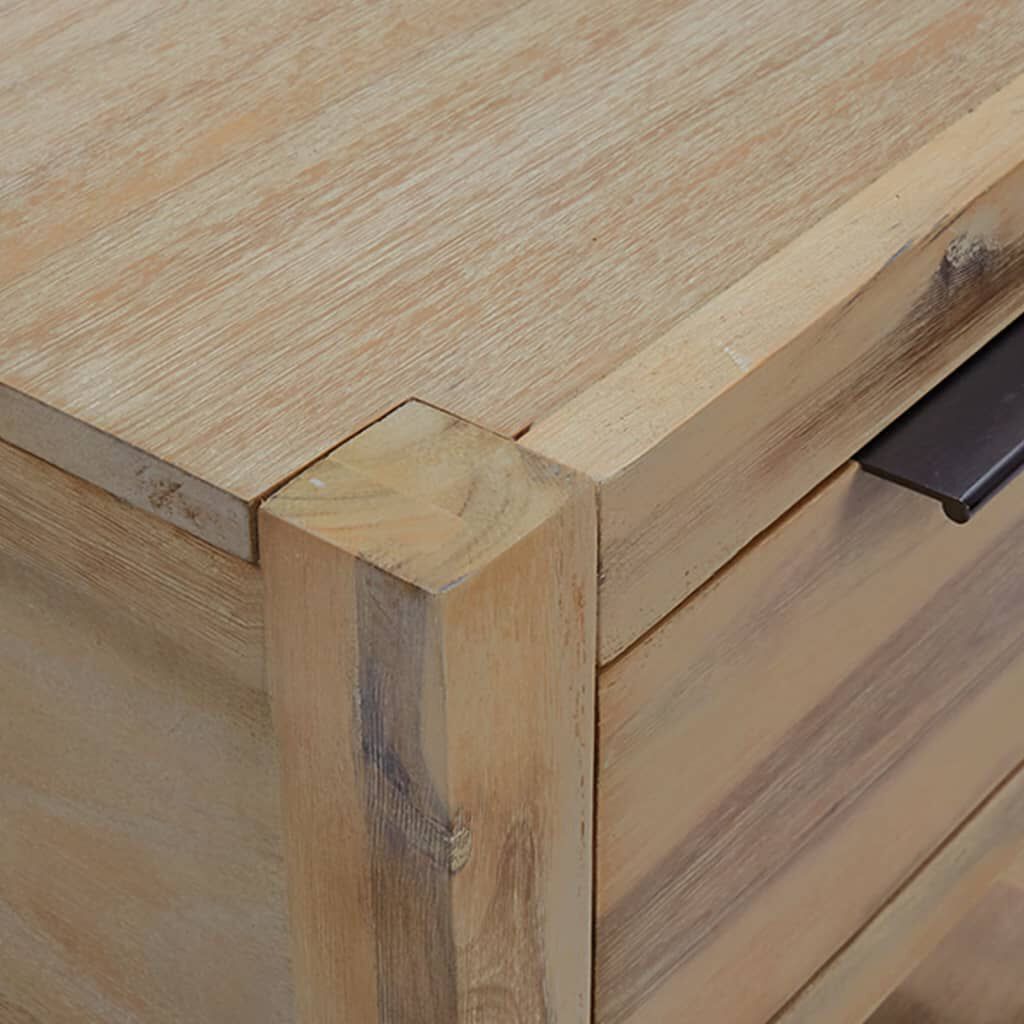 vidaXL Nightstand with Drawer 40x30x48 cm Solid Acacia Wood