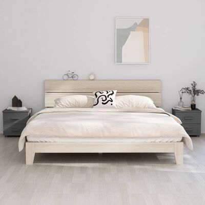 vidaXL Bedside Cabinets HAMAR 2 pcs Dark Grey 40x35x44.5 cm Solid Wood, dark grey vidaXL Bedside Cabinets HAMAR 2 pcs Dark Grey 40x35x44.5 cm Solid Wood