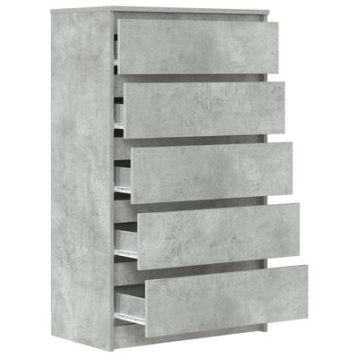 vidaXL Drawer Cabinet Concrete Grey 60x36x103 cm Engineered Wood, concrete grey vidaXL Drawer Cabinet Concrete Grey 60x36x103 cm Engineered Wood