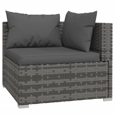 vidaXL 9 Piece Garden Lounge Set with Cushions Grey Poly Rattan, grey and anthracite vidaXL 9 Piece Garden Lounge Set with Cushions Grey Poly Rattan