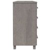 vidaXL Sideboard HAMAR Light Grey 113x40x80 cm Solid Wood Pine
