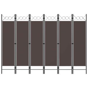 vidaXL 6-Panel Room Divider Brown 240x180 cm