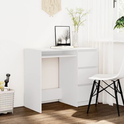 vidaXL Desk White 90x45x76 cm Engineered Wood