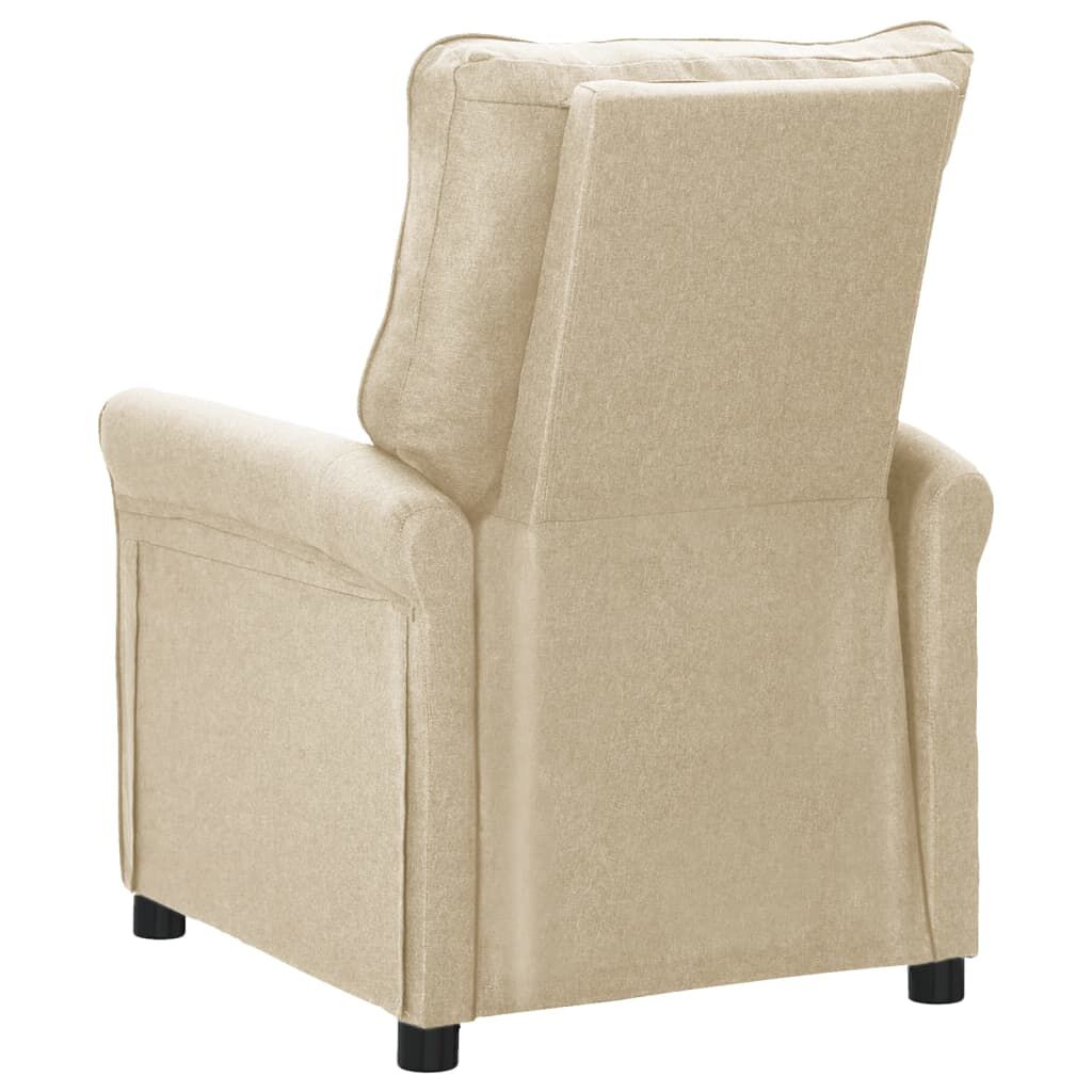 vidaXL Recliner Chair Cream Fabric