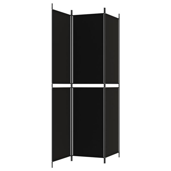 vidaXL 3-Panel Room Divider Black 150x220 cm Fabric