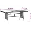 vidaXL Garden Table Grey 160x70x72 cm Poly Rattan & Solid Acacia Wood