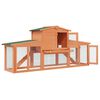 vidaXL Large Rabbit Hutch Small Animal House Pet Cage with Roofs Wood