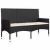 vidaXL 4 Piece Garden Lounge Set with Cushions Black Poly Rattan