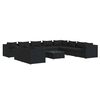 vidaXL 11 Piece Garden Lounge Set with Cushions Black Poly Rattan