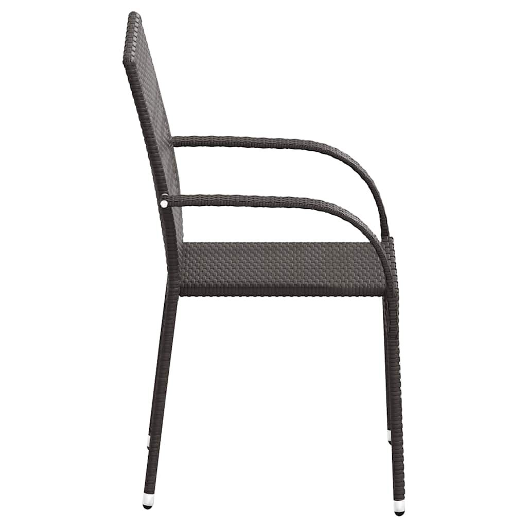 vidaXL Stackable Outdoor Chairs 6 pcs Poly Rattan Brown