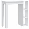 vidaXL Bar Table with Shelf White 102x50x103.5 cm Engineered Wood