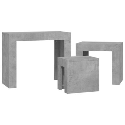vidaXL Nesting Coffee Tables 3 pcs Concrete Grey Engineered Wood, concrete grey vidaXL Nesting Coffee Tables 3 pcs Concrete Grey Engineered Wood