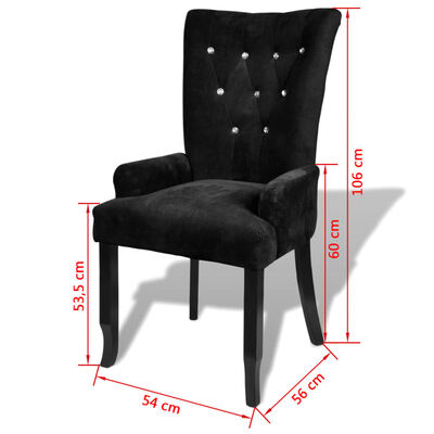 vidaXL Armchair Black Velvet, black vidaXL Armchair Black Velvet