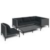 vidaXL 6 Piece Garden Lounge Set with Cushions Poly Rattan Dark Grey